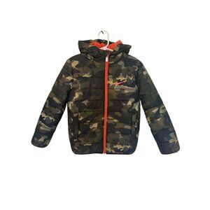 Nike Boy's Army Camo Green Puffer Jacket Size Small (4-5)